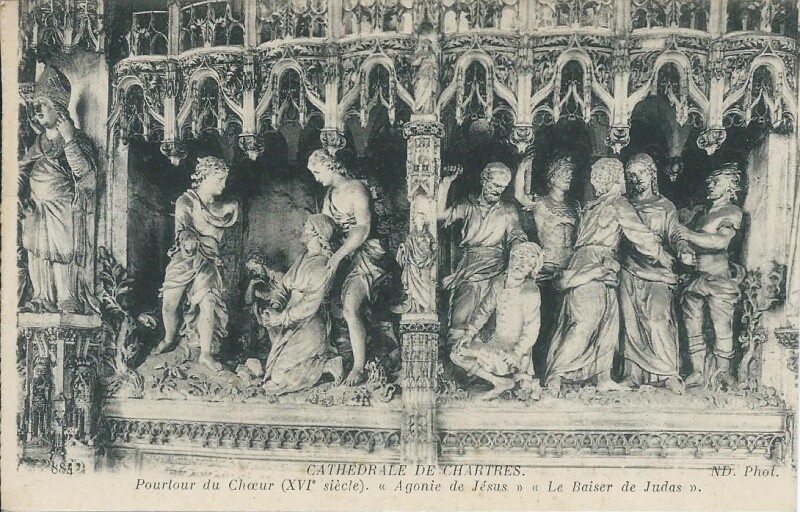 Carte postale ancienne Cathédrale, Pourtour du Choeur à Chartres