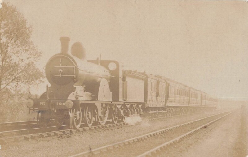 Carte postale ancienne Theme Train - Locomotive N°100 - Carte Photo - Pouteau - Railway - Gare