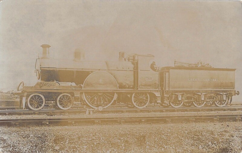 Carte postale ancienne Train - Locomotive N°971 Great Central - Carte Photo - cliché Pouteau - Gare