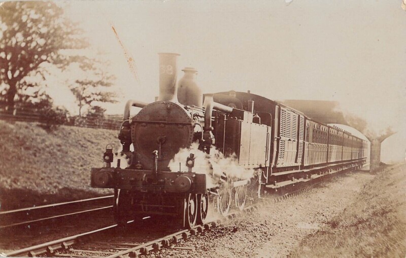 Carte postale ancienne Train - Locomotive N°38 - Carte Photo - cliché Pouteau - Gare