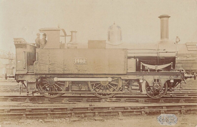 Carte postale ancienne Train - Locomotive N°1492 - Carte Photo - cliché Pouteau - Gare