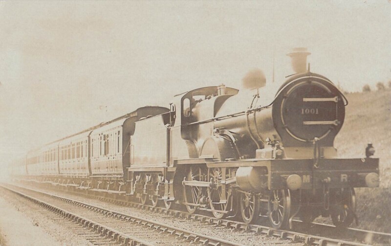 Carte postale ancienne Train - Locomotive N°1001 - Carte Photo - cliché Pouteau - Gare