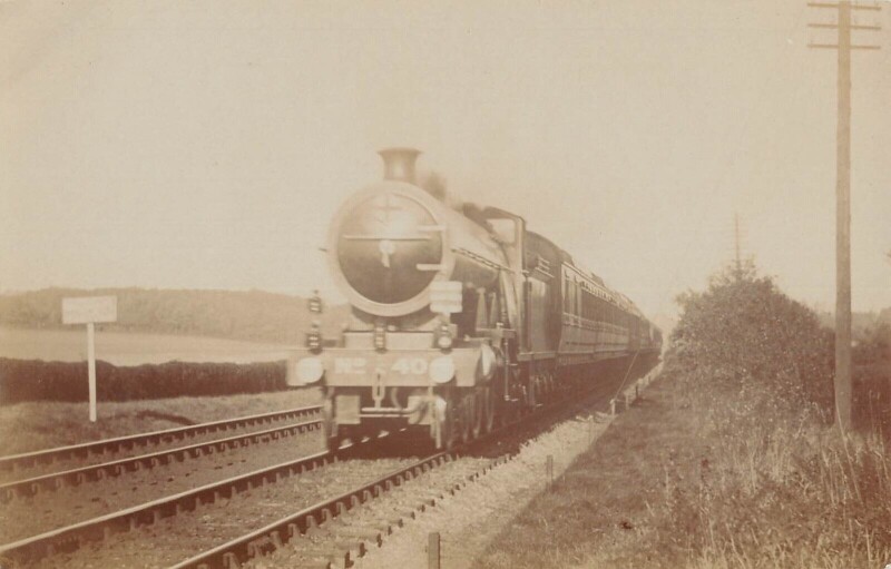 Carte postale ancienne Train - Locomotive N°40 - Carte Photo - cliché Pouteau - Gare