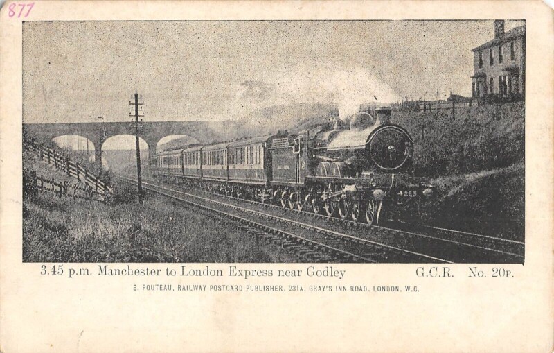 Carte postale ancienne Train - Locomotive - Manchester To London Express Near Godley