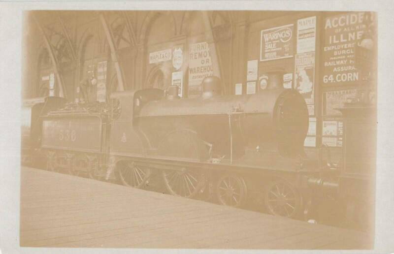 Carte postale ancienne Train - Locomotive N°536 - Carte Photo - cliché Pouteau - Interieur De Gare