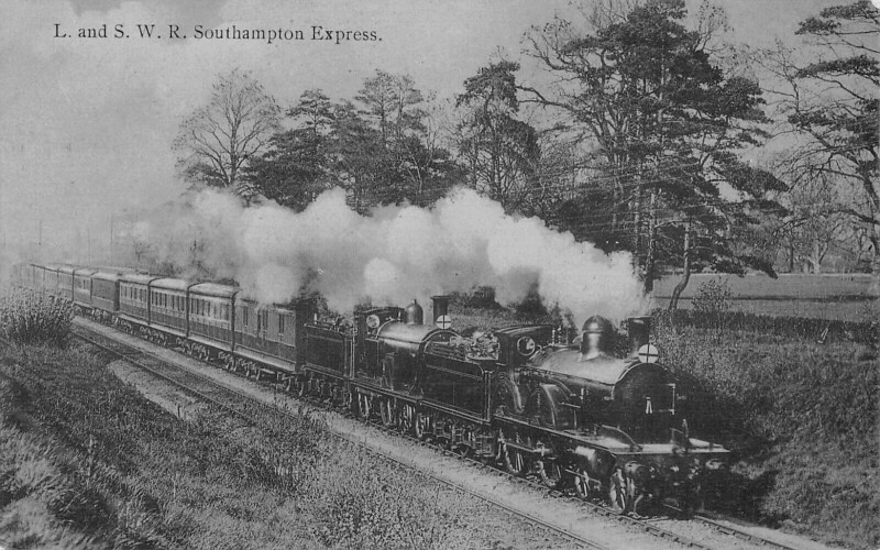 Carte postale ancienne Train - Locomotive L.and Swr Southamton Express - Gare - cliché Pouteau