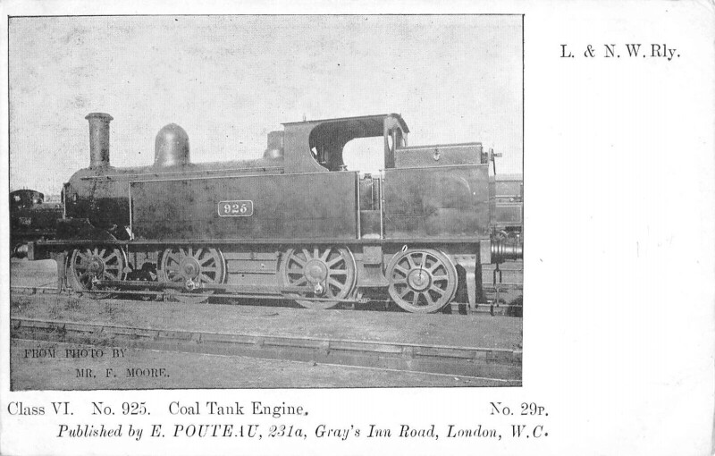 Carte postale ancienne Train - Locomotive N°925 - Coal Tank Engine