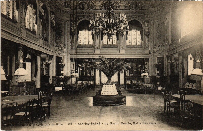 Carte postale ancienne Aix-les-Bains Grand Cercle Salle des Jeux à Aix-les-Bains
