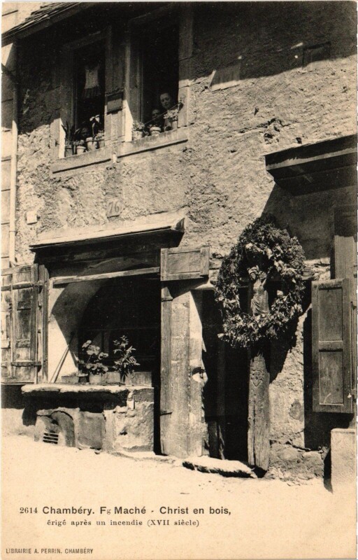 Carte postale ancienne Chambéry Fg Maché Christ en bois à Chambéry