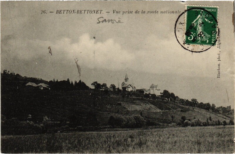 Carte postale ancienne Betton-Bettonet route nationale à Betton-Bettonet