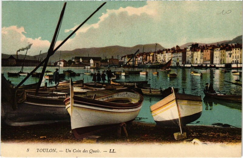 Carte postale ancienne Toulon Un coin des quais à Toulon