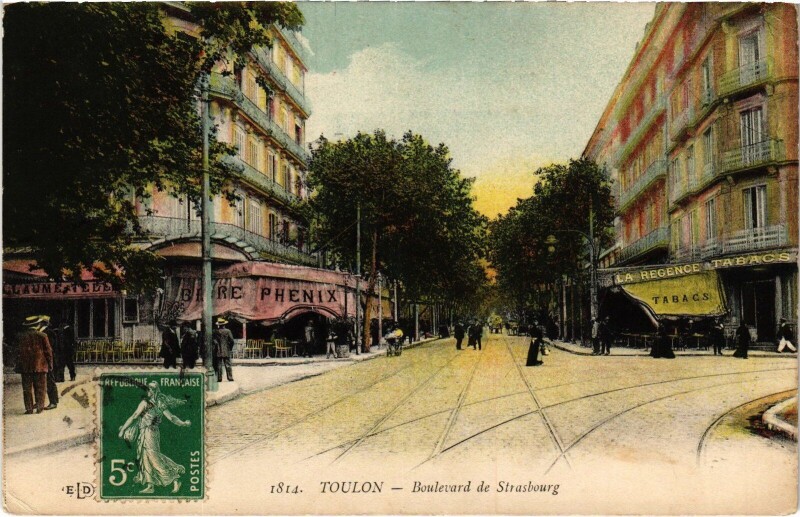 Carte postale ancienne Toulon Le BOulevard de Strasbourg à Toulon