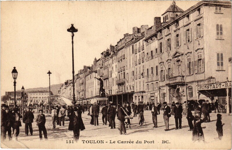 Carte postale ancienne Toulon Carrée du Port à Toulon