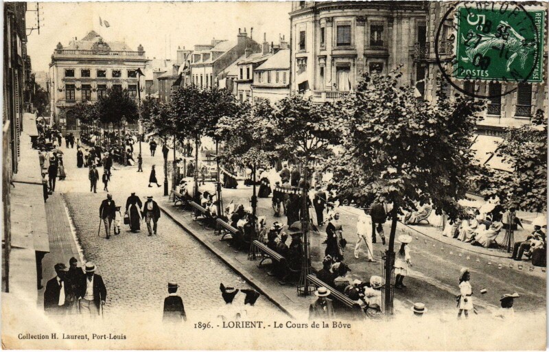 Carte postale ancienne Lorient Cours de la Bove à Lorient