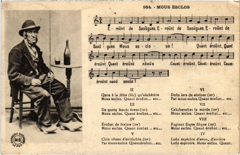 Carte postale ancienne Mous Esclos Folklore
