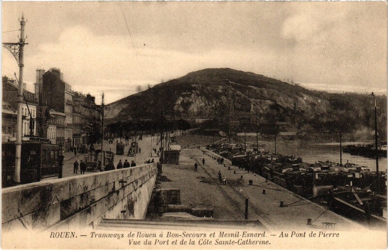 Carte postale ancienne Rouen Pont de Pierre Le Port à Rouen