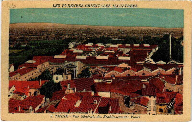 Carte postale ancienne Pyrénées Thuir vue générale Etabl. Violet à Thuir