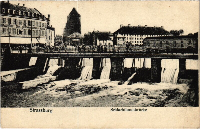 Carte postale ancienne Strasbourg Schlachthausbrücke à Strasbourg