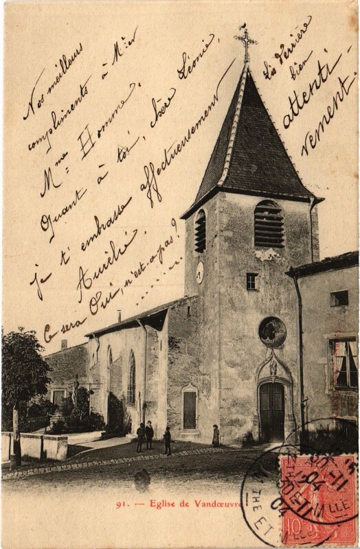 Carte postale ancienne Vandoeuvre Eglise