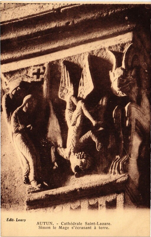 Carte postale ancienne Autun Cathedral simon de mage à Autun