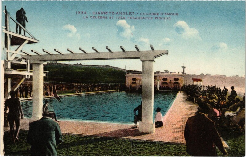 Carte postale ancienne Biarritz Anglet Piscine à Anglet