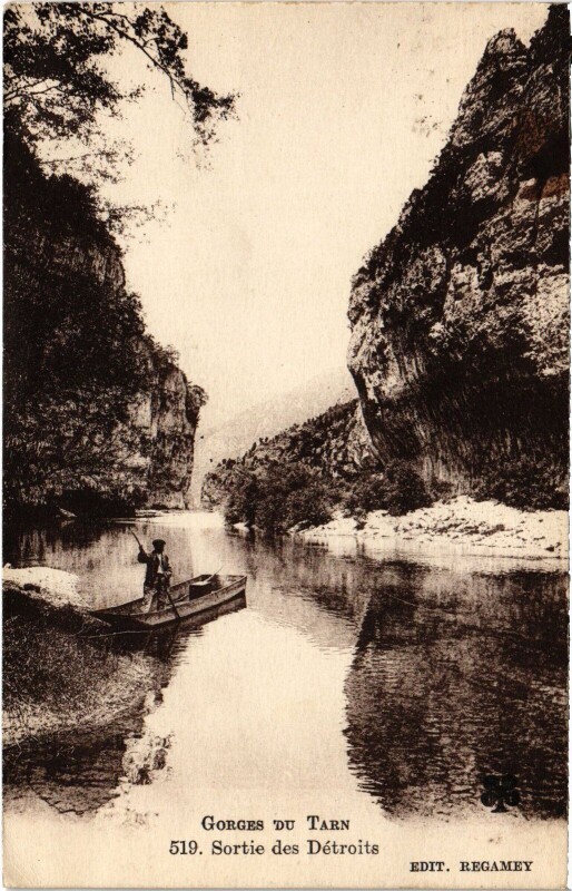 Carte postale ancienne Gorges du Tarn Sortie des Détroits