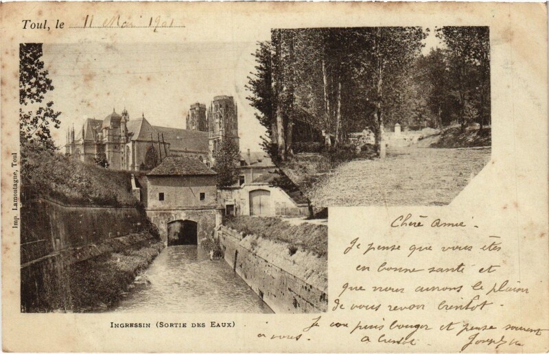 Carte postale ancienne Ingressin Sortie des Eaux