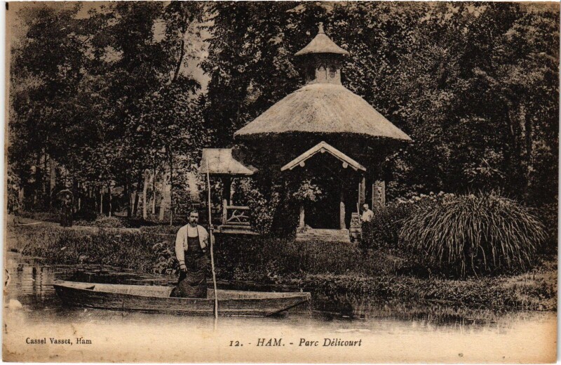 Carte postale ancienne Ham Parc Délicourt à Licourt