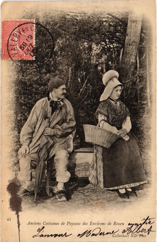Carte postale ancienne Rouen Constumes Folklore à Rouen