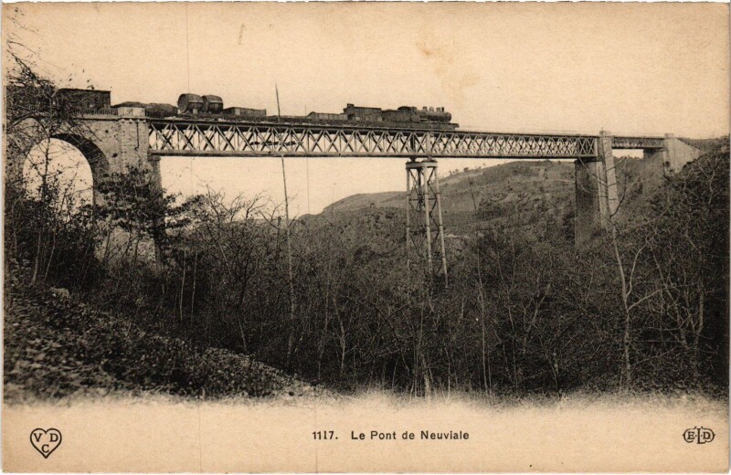 Carte postale ancienne Pont de Neuviale Railway