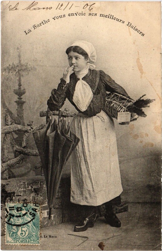 Carte postale ancienne La Sarthe Folklore