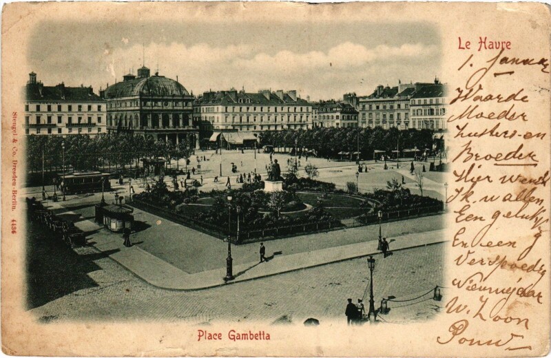 Carte postale ancienne Le Havre Place gambetta au Havre