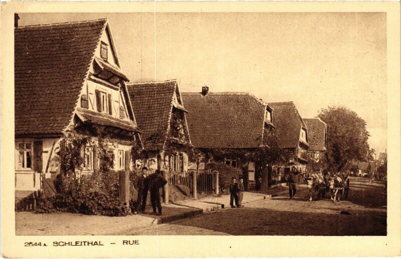 Carte postale ancienne Schleithal Rue à Schleithal
