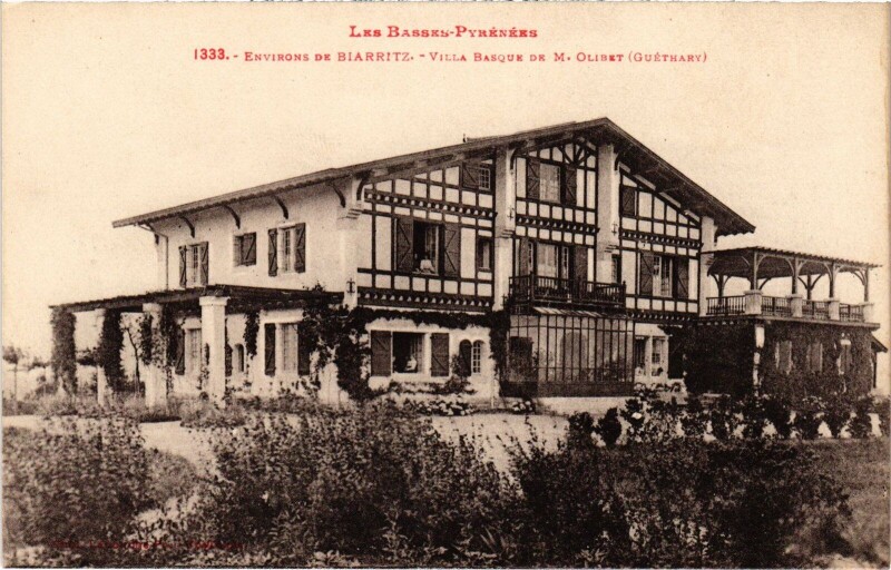 Carte postale ancienne Pyrénées Guéthary Villa Basque de M. Olibet à Guéthary