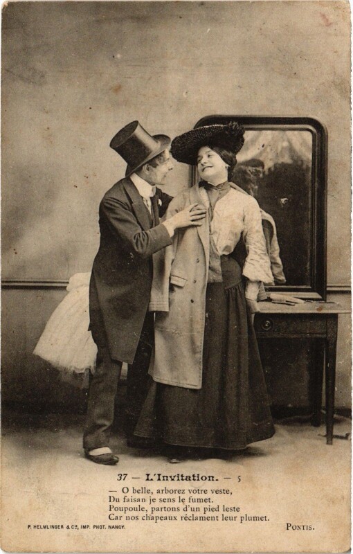 Carte postale ancienne Invitation