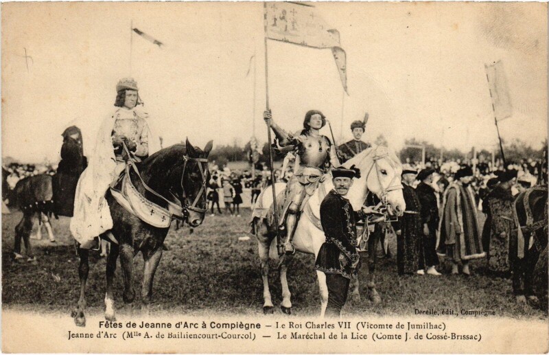 Carte postale ancienne Fetes de Jeanne d'Arc Compiegne Roi Charles Vii