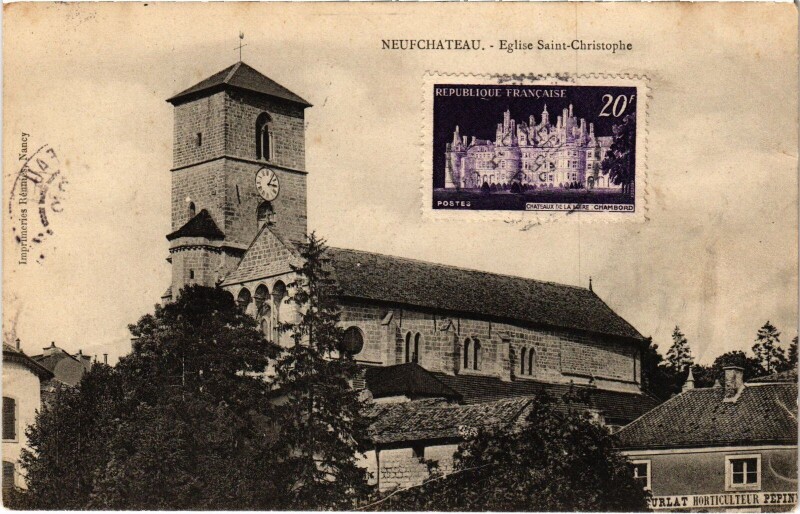 Carte postale ancienne Neufchateau Eglise Saint-Christophe