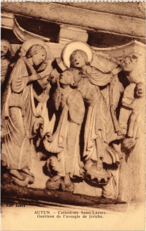 Carte postale ancienne Autun Cathedral Aveugle du Jericho à Autun