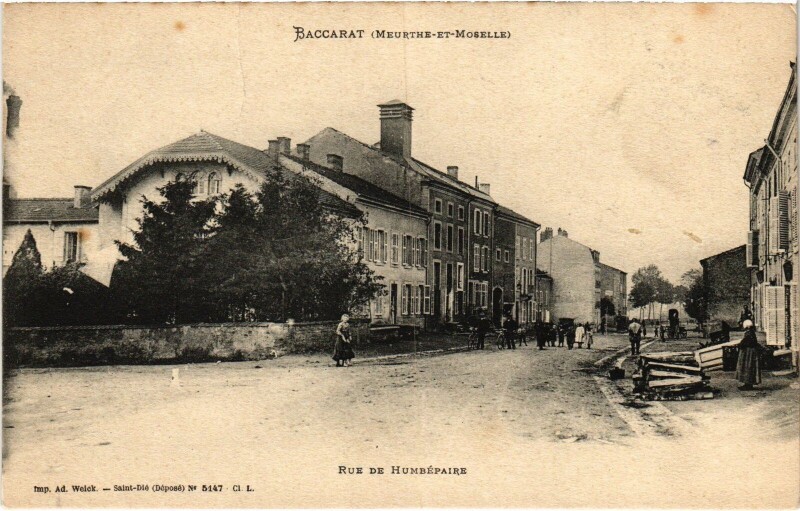 Carte postale ancienne Baccarat Rue de Humbépaire à Baccarat