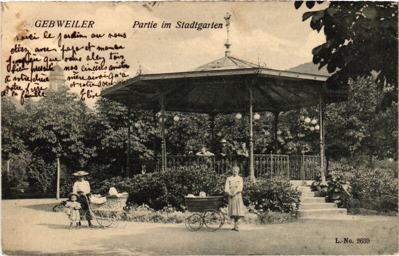 Carte postale ancienne Guebwiller Gebweiler Partie im Stadtgarten à Guebwiller