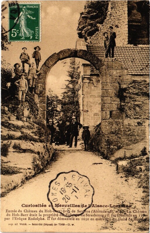 Carte postale ancienne Alsace-Lorraine Saverne Le Chateau du Hoh-Barr à Saverne
