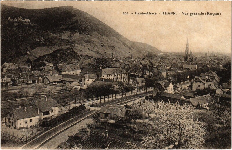 Carte postale ancienne Alsace Thann vue générale à Thann