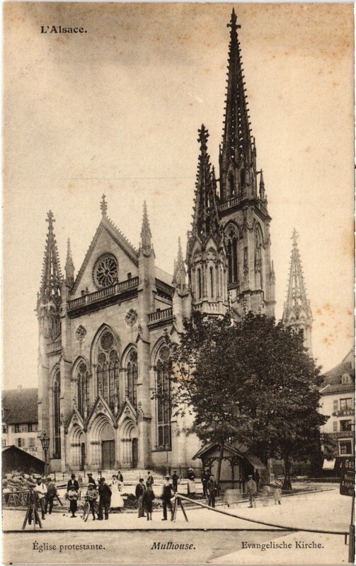 Carte postale ancienne Alsace Colmar Lutheran Church à Colmar