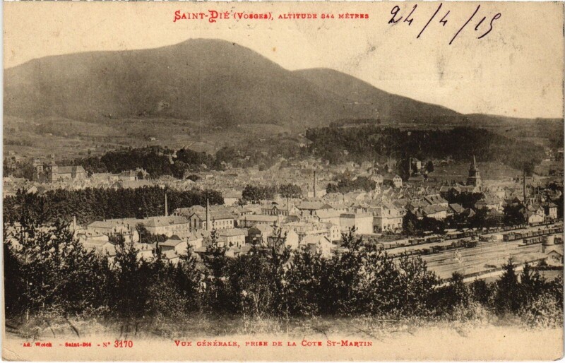 Carte postale ancienne Saint-Dié vue générale