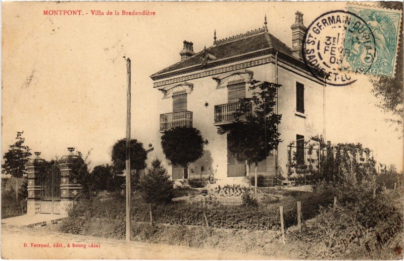 Carte postale ancienne Montpont Villa de la Bredandiere