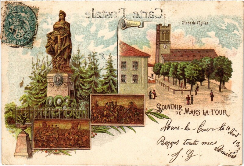 Carte postale ancienne Souvenir de Mars-la-Tour Litho à Mars-la-Tour
