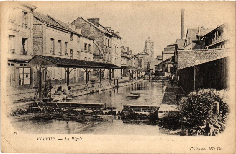 Carte postale ancienne Elbeuf La Rigole à Elbeuf