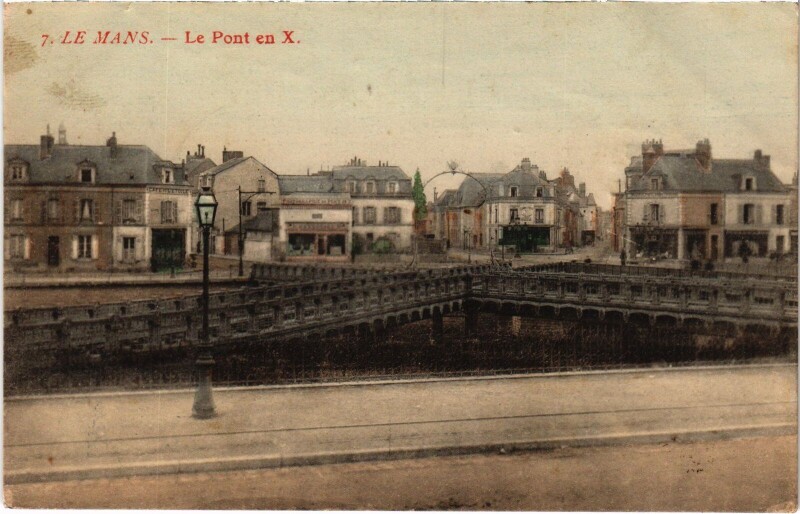 Carte postale ancienne Le Mans Le Pont en X au Mans