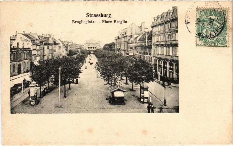 Carte postale ancienne Strasbourg place Brogile à Strasbourg