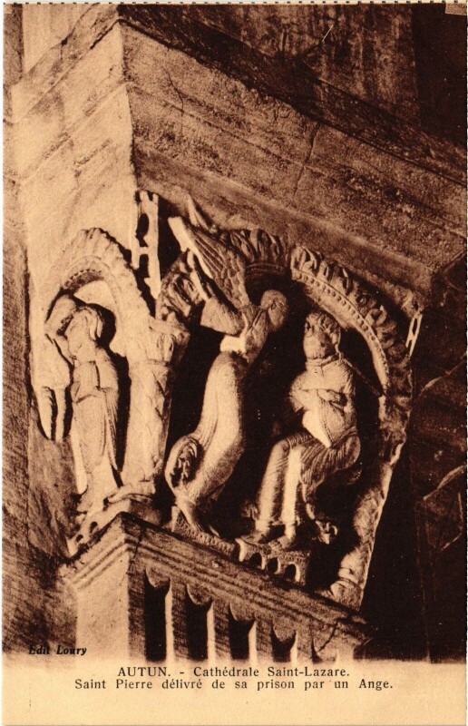 Carte postale ancienne Autun Cathedral Saint-Pierre prison à Autun